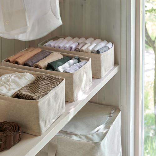 IKEA - PURRPINGLA, box set, beige, 20x38x12 cm