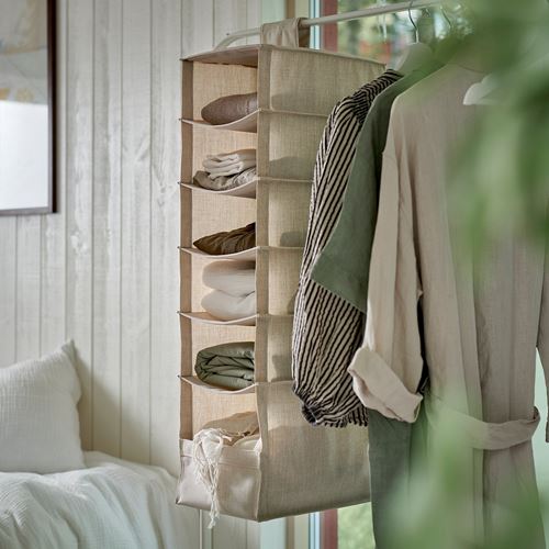 IKEA - PURRPINGLA, storage with compartments, beige, 22x34x80 cm
