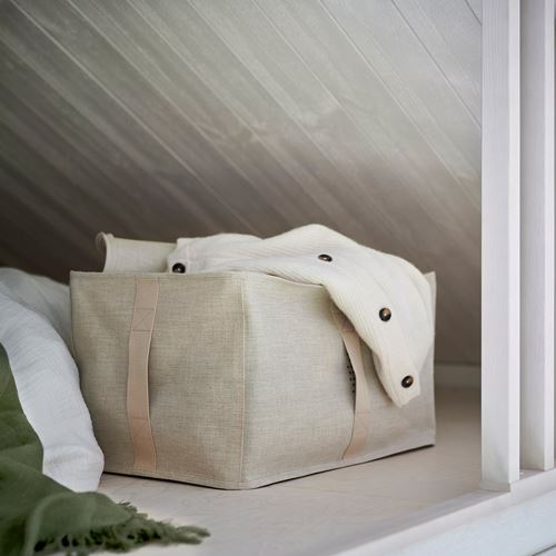 IKEA - PURRPINGLA, closed storage box, beige, 34x51x28 cm