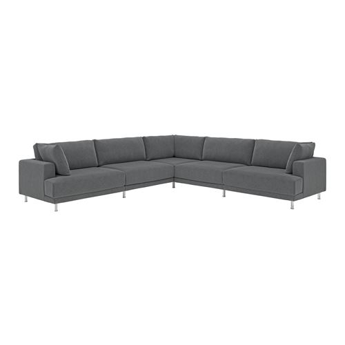 IKEA - UPPAKRA, 6'lı köşe kanepe, Johanneshov koyu gri