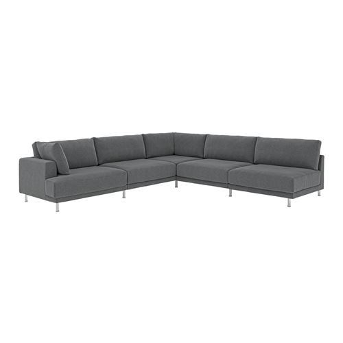 IKEA - UPPAKRA, 6'lı köşe kanepe, Johanneshov koyu gri