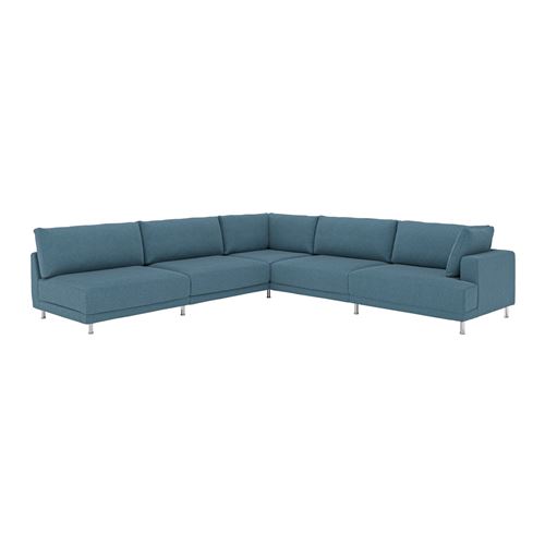 IKEA - UPPAKRA, 6'lı köşe kanepe, Axvall koyu gri-mavi