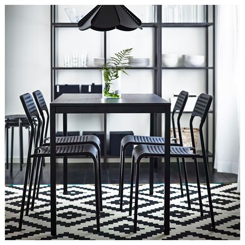 IKEA - ADDE, plastic chair, black