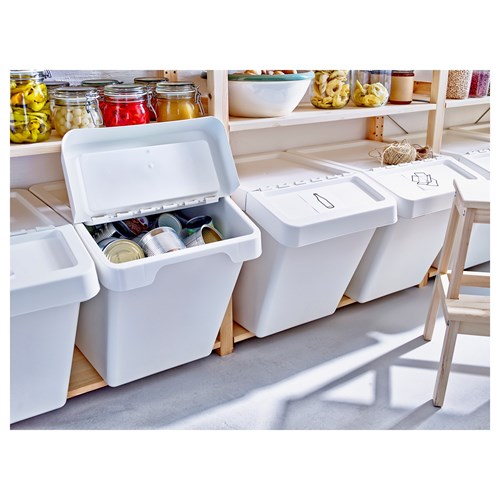 IKEA - SORTERA, waste sorting bin, white, 60 l