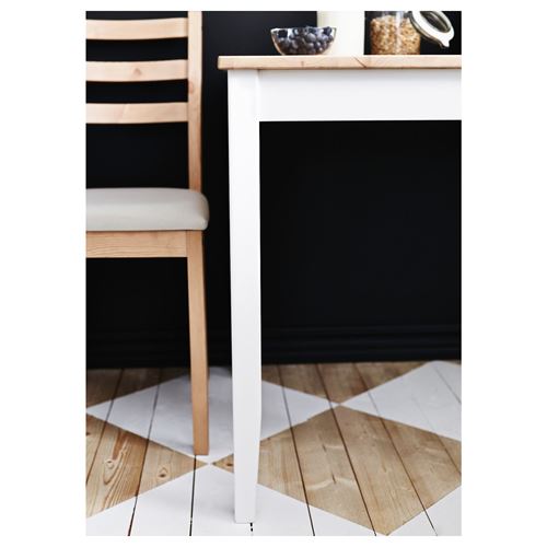 IKEA - LERHAMN, mutfak masası takımı, antika vernik, 2 sandalyeli