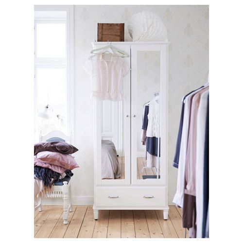 IKEA - TYSSEDAL, wardrobe, white/mirror, 88x58x208 cm