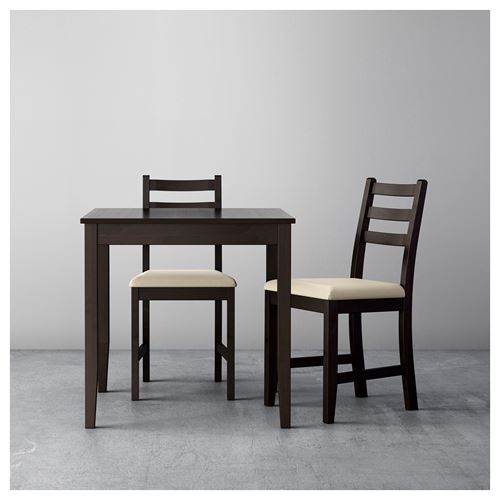 IKEA - LERHAMN, mutfak masası takımı, venge-vittaryd bej, 2 sandalyeli