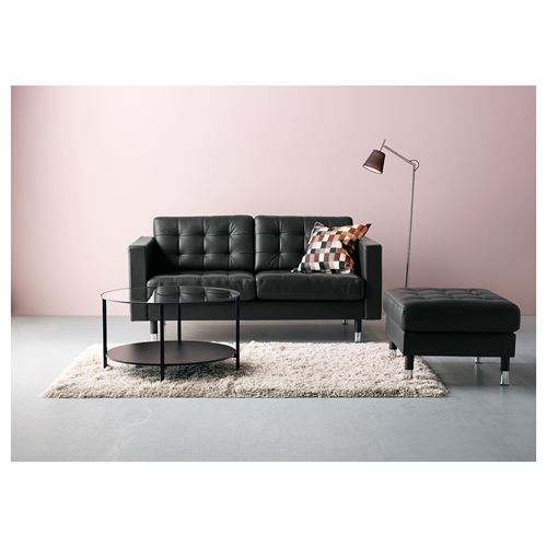 IKEA - LANDSKRONA, 2-seat leather sofa, grann-bomstad black