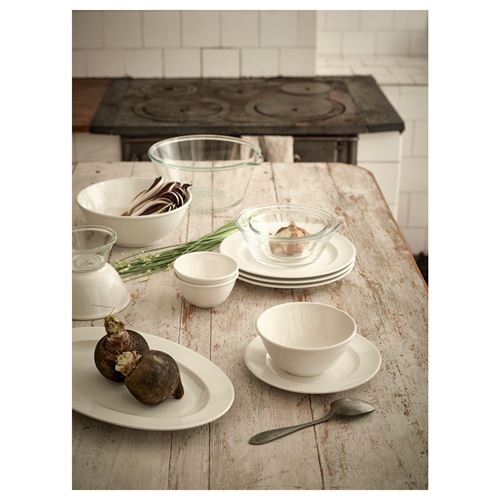 IKEA - VARDAGEN, side plate, off white, 21 cm