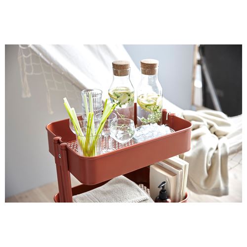 IKEA - RASKOG, trolley, red-brown, 35x45x78 cm