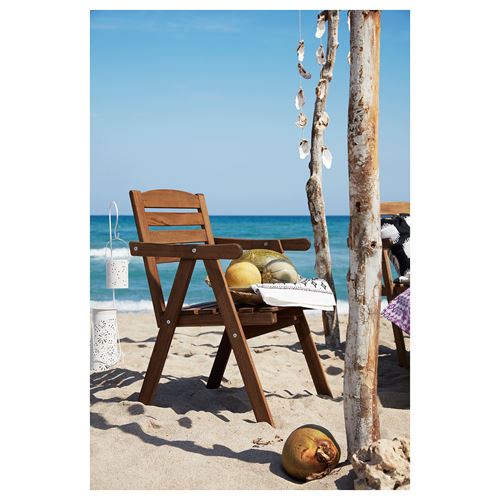 IKEA - FALHOLMEN, kolçaklı sandalye, açık kahverengi