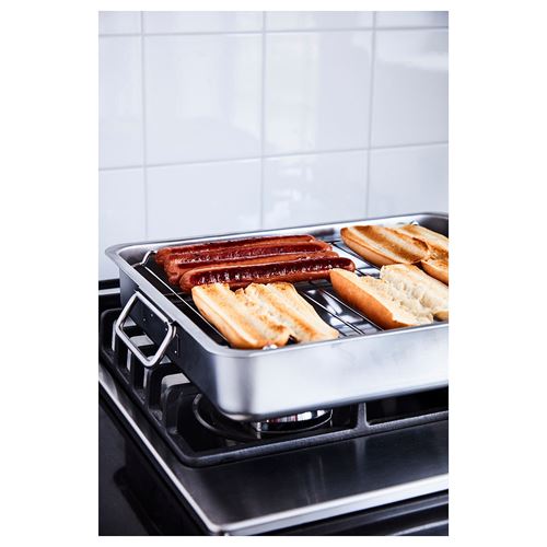 IKEA - KONCIS, oven dish, stainless steel, 32x40 cm