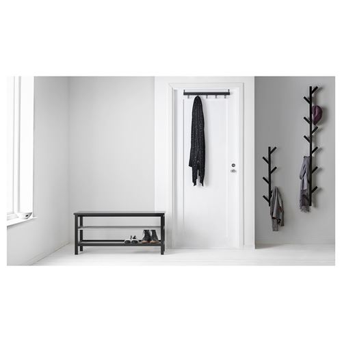 IKEA - TJUSIG, bench with shoe storage, black, 108x50 cm