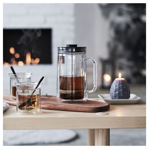 IKEA - EGENTLIG, french press, paslanmaz çelik-siyah, 0,9 lt