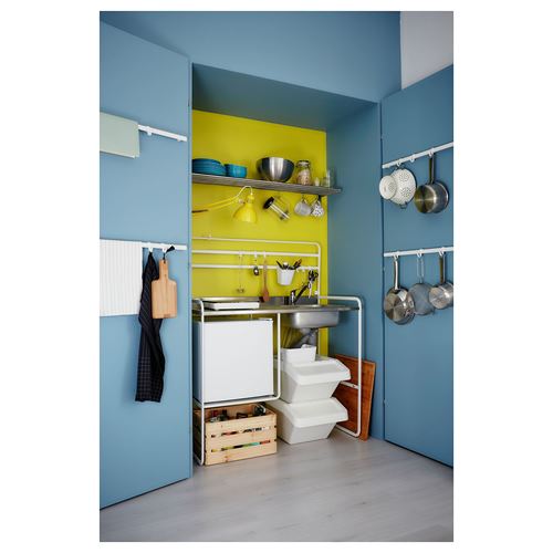 IKEA - SUNNERSTA, mini mutfak, beyaz-paslanmaz çelik, 112x56x139 cm