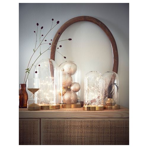 IKEA - BEGAVNING, glass dome with base, transparent, 26 cm