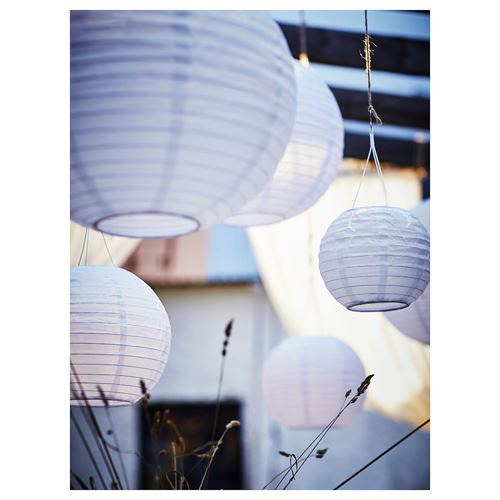 IKEA - SOLVINDEN, LED solar-powered lighting, white, 22 cm