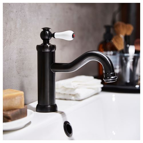 IKEA - HAMNSKAR, bath tap, black, 19 cm