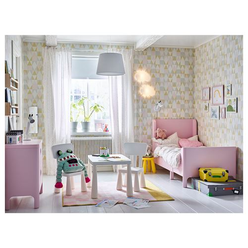 BUSUNGE, extendable bed, light pink, 80x200 cm