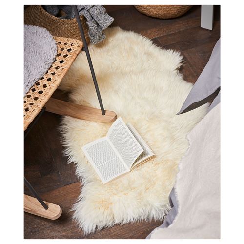 IKEA - ULLERSLEV, sheepskin, off white, 85 cm