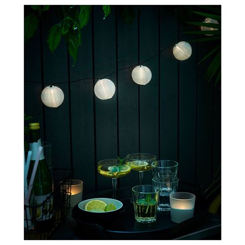 IKEA - SOLARVET, lighting chain, white, 7.3 m