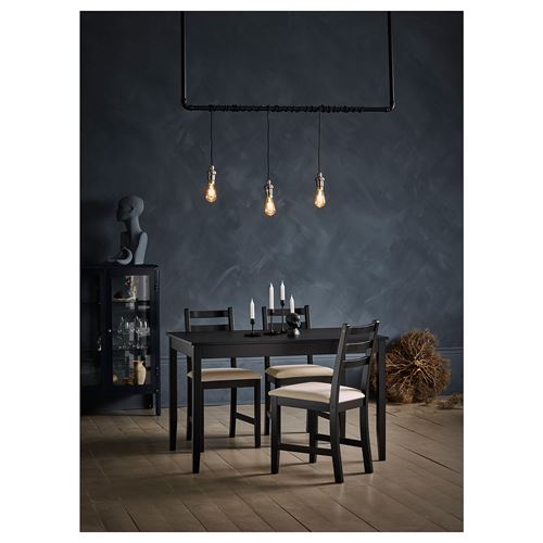 IKEA - LERHAMN, kitchen table, colourless, seats 4