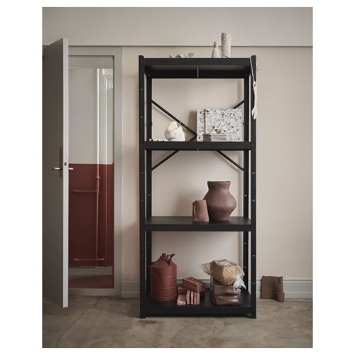 IKEA - BROR, shelving unit, black, 85x55x190 cm