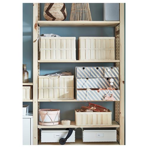 IKEA - IVAR, shelving unit with cabinet, pine/white, 344x30x226 cm