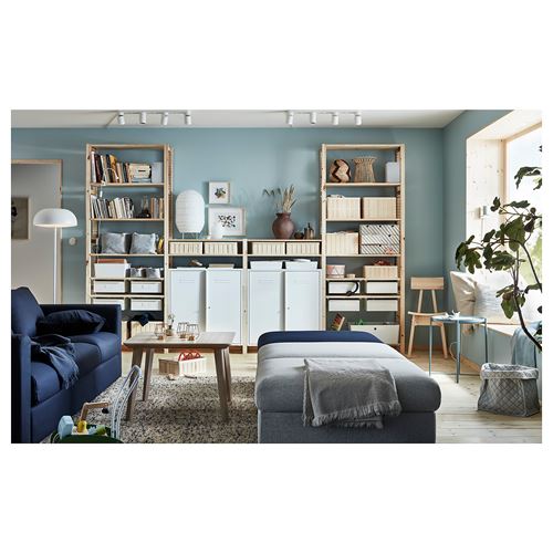 IKEA - IVAR, shelving unit with cabinet, pine/white, 344x30x226 cm