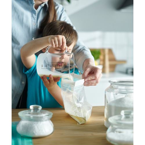 IKEA - ISTAD, kilitlenebilir buzdolabı poşeti, gri-beyaz, 2,5 lt ve 1,2 lt