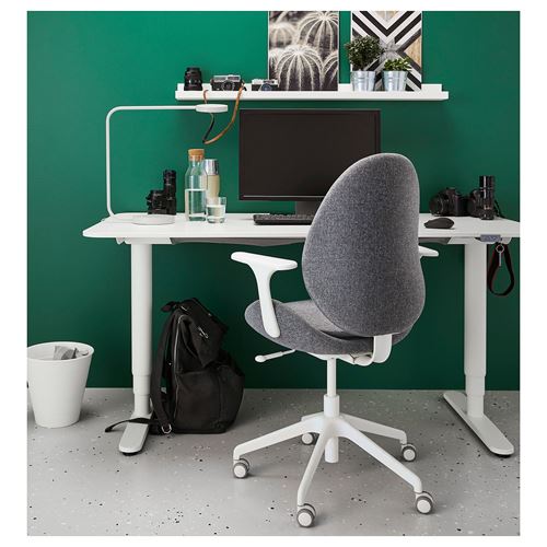 IKEA - HATTEFJALL, çalışma sandalyesi, gunnared orta gri