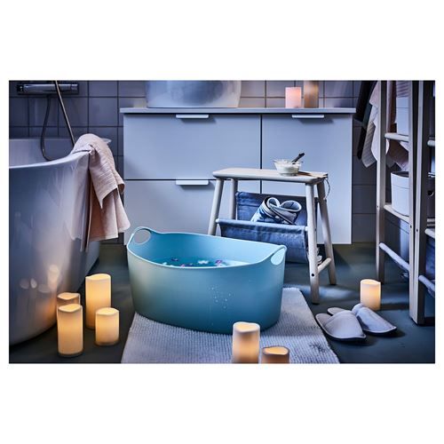 IKEA - GODAFTON, LED'li blok mum, natürel
