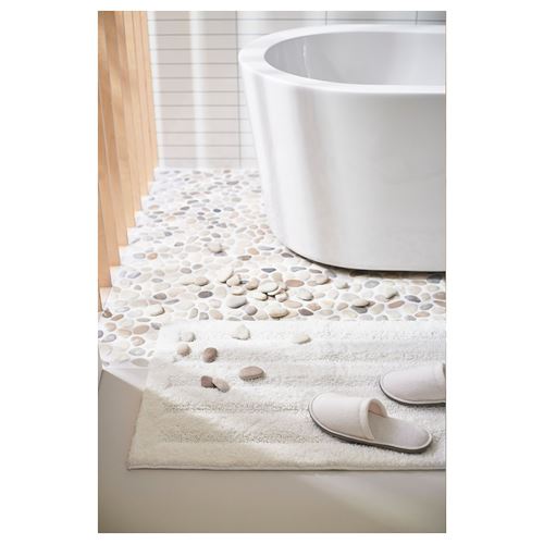 EMTEN, bath mat, white, 60x120 cm