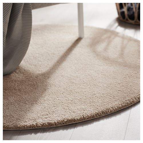 IKEA - STOENSE, round rug, off white, 130 cm