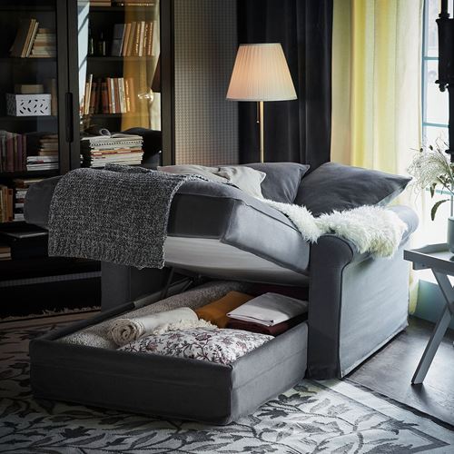 IKEA - GRÖNLID, chaise longue, ljungen medium grey