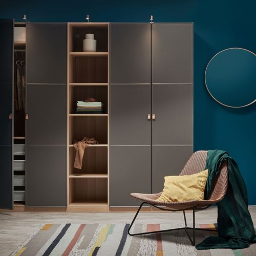 IKEA - MERAKER, wardrobe door, dark grey, 50x229 cm