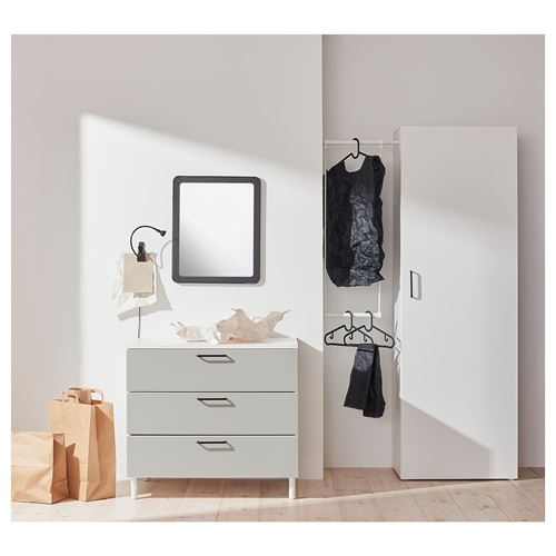 IKEA - PLATSA/SKATVAL, PLATSA şifonyer, beyaz-açık gri, 80x55x73 cm