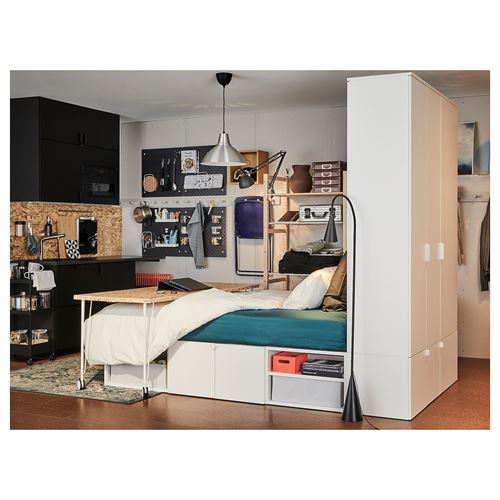 IKEA - PLATSA/FONNES, double bed, white, 143x244x223 cm