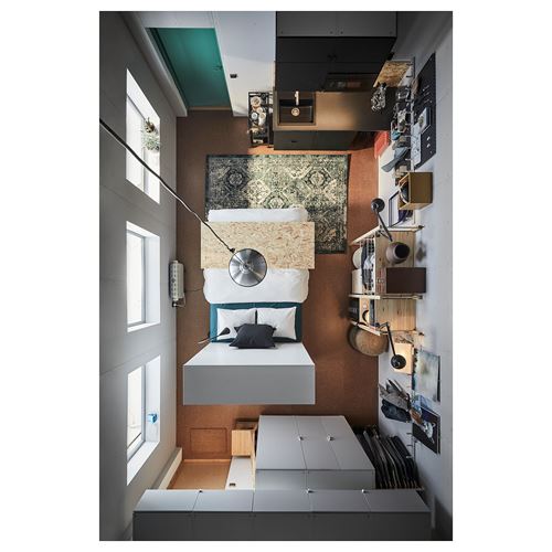 IKEA - PLATSA/FONNES, double bed, white, 143x244x223 cm