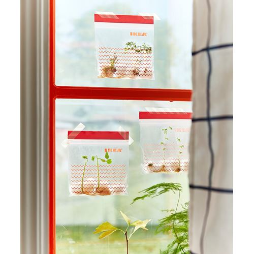 IKEA - ISTAD, kilitlenebilir buzdolabı poşeti, kırmızı, 1 lt ve 0,4 lt