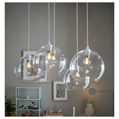 IKEA - JAKOBSBYN, pendant lamp shade, transparent glass