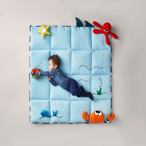 IKEA - KLAPPA, play mat, blue, 114x114 cm