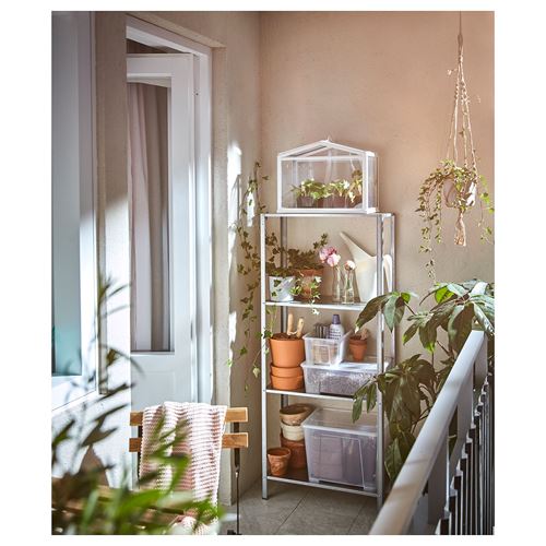 IKEA - HYLLIS, outdoor shelving unit, galvanised, 60x27x140 cm