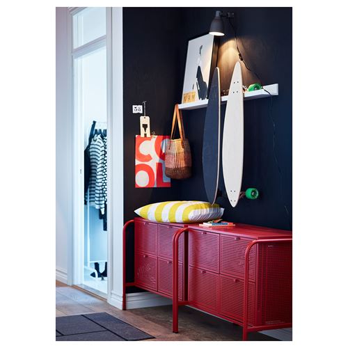 IKEA - NIKKEBY, 4 çekmeceli şifonyer, kırmızı, 84x70 cm