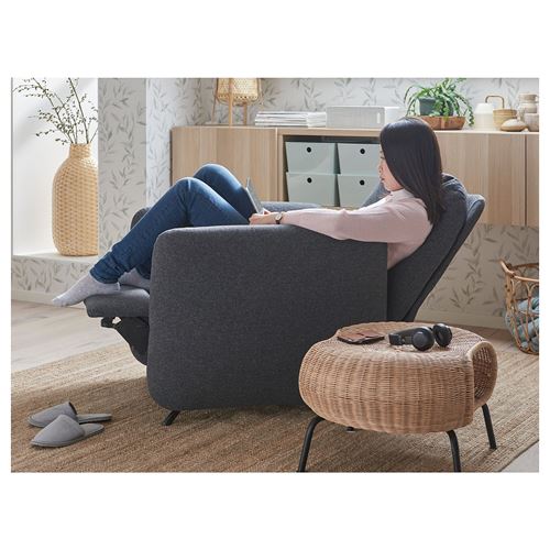 IKEA - EKOLSUND, recliner, gunnared dark grey