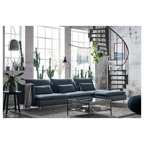 IKEA - SÖDERHAMN, 3'lü kanepe, finnsta turkuaz