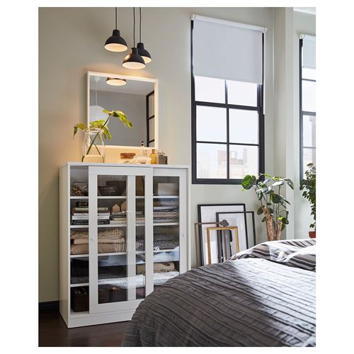 IKEA - SYVDE, sliding door-cabinet, white, 100x123 cm