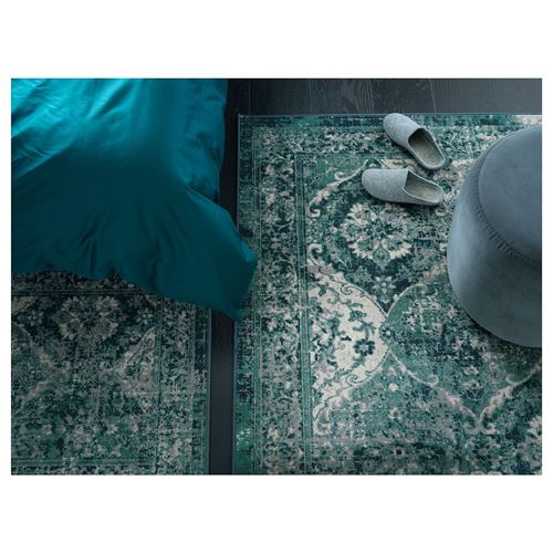 IKEA - VONSBAK, tumbled rug, green, 133x195 cm