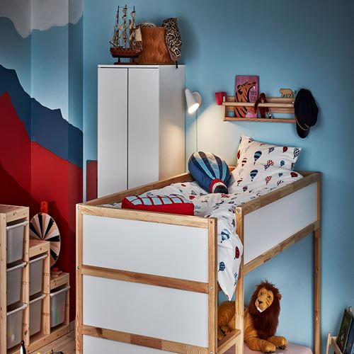 IKEA - KURA, reversible bed, white/pine, 90x200 cm