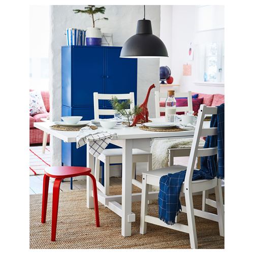 IKEA - NORDVIKEN/NORDVIKEN, dining set, white, 6 chairs